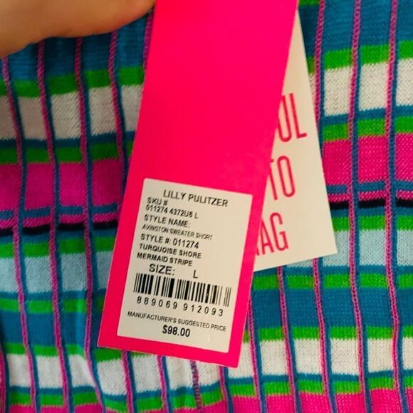 Avington knit stretchy sweater short in Turquoise Shore Mermaid Stripe - Picture 2 of 3